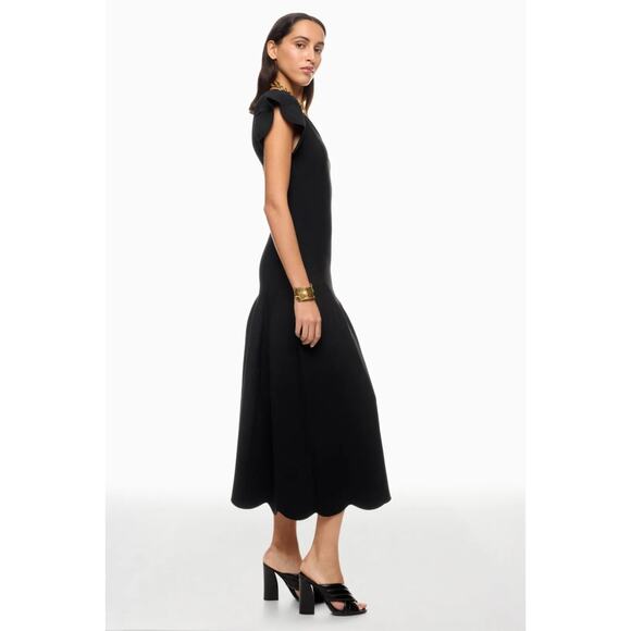 ULLA JOHNSON Yvette V Neck Short Sleeve A Line Midi Dress Size M Orig Price $750 - Picture 4 of 10